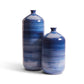 Stria Blue Tone Enameled Iron Decorative Vase - Mellow Monkey