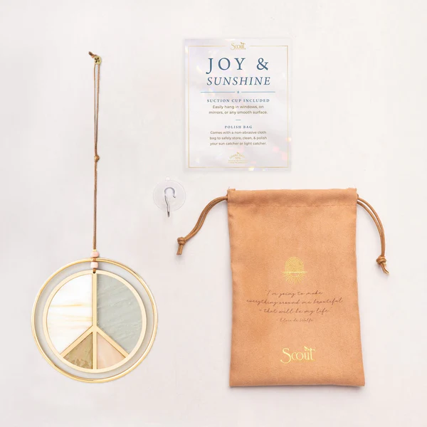 Stained Glass Light Catcher - Peace Sign - Mellow Monkey