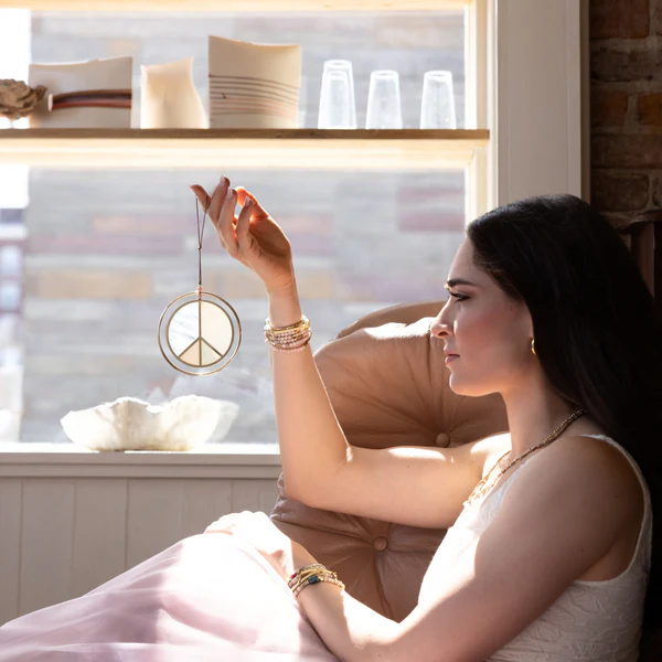 Stained Glass Light Catcher - Peace Sign - Mellow Monkey