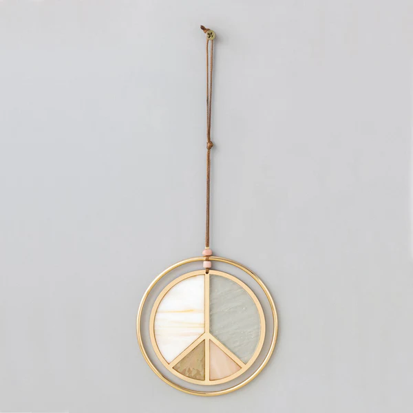Stained Glass Light Catcher - Peace Sign - Mellow Monkey