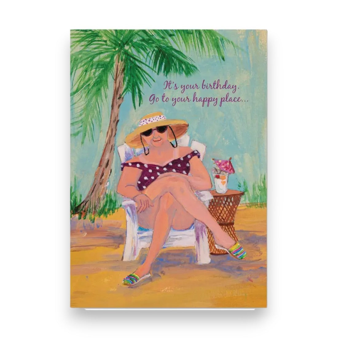 It's Your Birthday. Go To Your Happy Place... - Birthday Greeting Card - Mellow Monkey