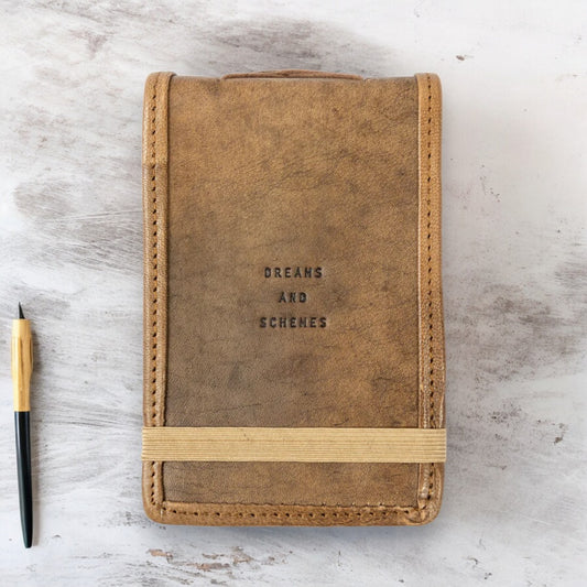 Dreams And Schemes - Mini Leather Journal - Mellow Monkey