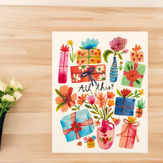 Love Muchly Greeting Card - Birthday - "All This?" - Mellow Monkey