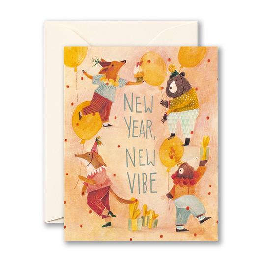 New Year, New Vibe - Happy Birthday - Greeting Card - Mellow Monkey