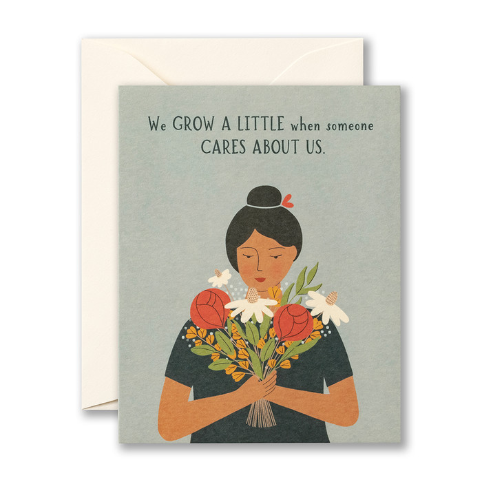 Love Muchly Greeting Card - Thank You - "We Grow a Little When Someone Cares About Us." - Mellow Monkey