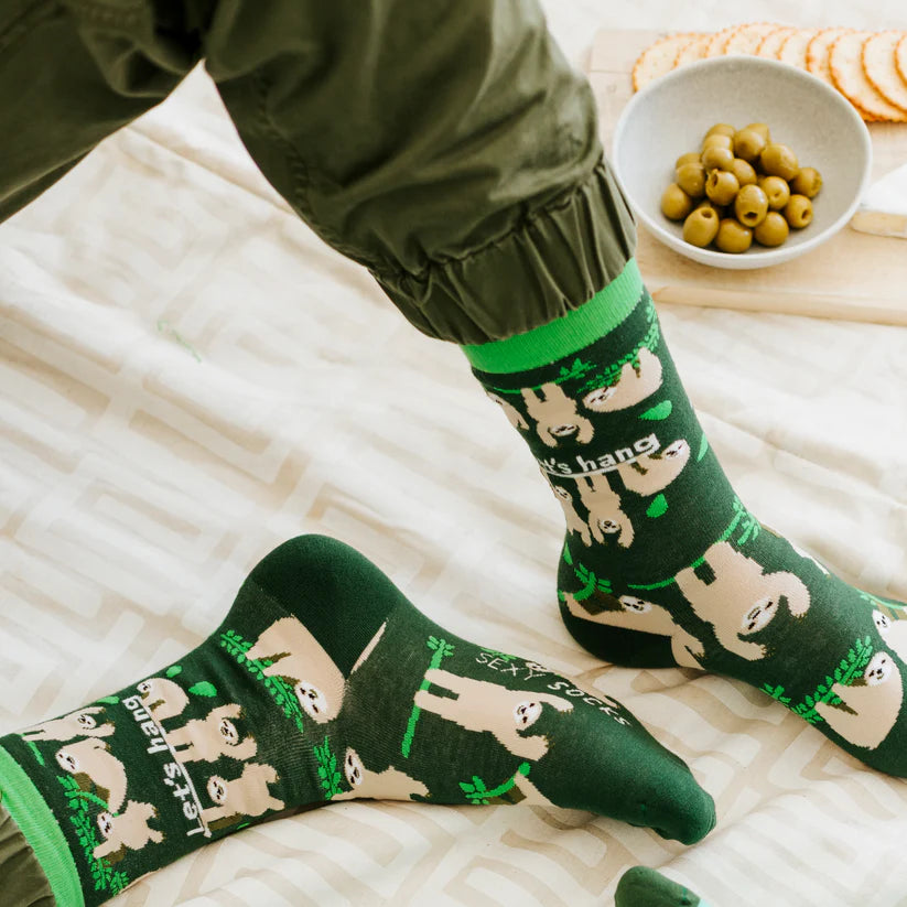 Let's Hang - Natural Bamboo Knit Socks - Mellow Monkey
