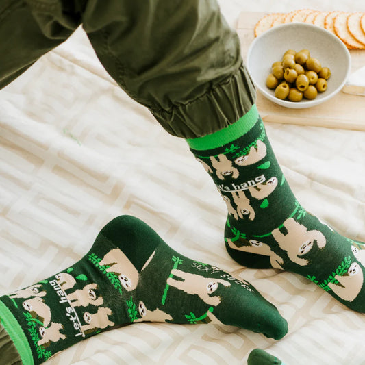 Let's Hang - Natural Bamboo Knit Socks - Mellow Monkey