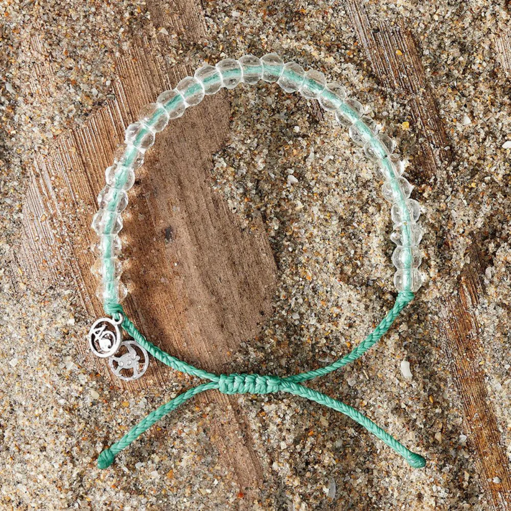 4Ocean Unisex Loggerhead Sea Turtle Beaded Bracelet - Sea Foam Green - Mellow Monkey