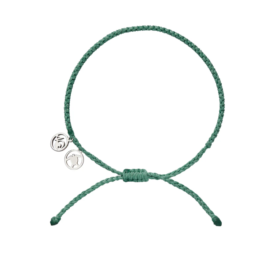 4Ocean Unisex Loggerhead Sea Turtle Braided Bracelet - Green - Mellow Monkey