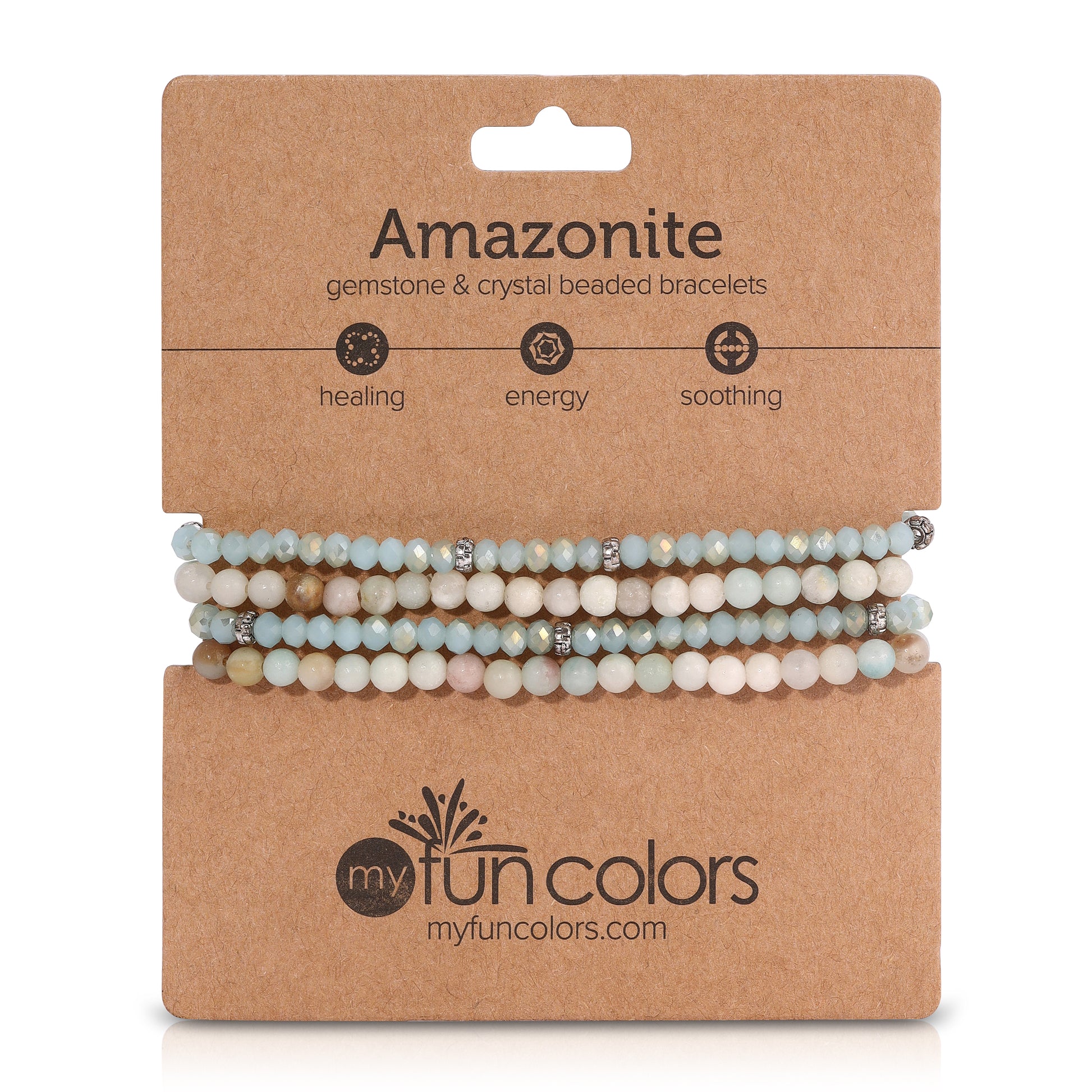 Mini Gemstone and Crystal Bracelet Set - Amazonite - Mellow Monkey