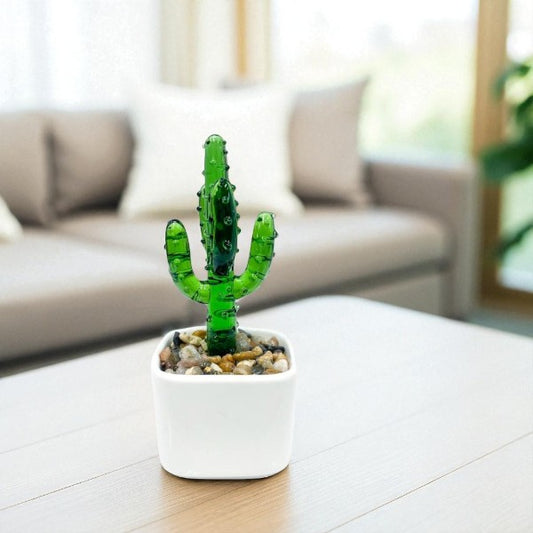 Saguaro Cactus - Milano Art Glass Plant - 4-3/4-in - Mellow Monkey