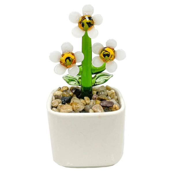 Daisy - Milano Art Glass Plant - 4-1/4-in - Mellow Monkey