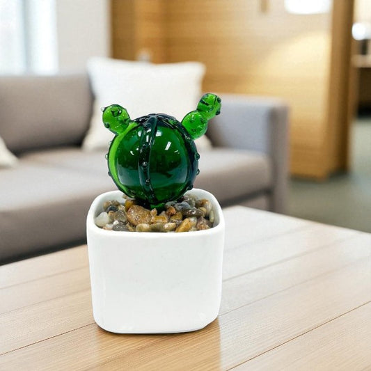 Barrel Cactus - Milano Art Glass Plant - 3-1/4-in - Mellow Monkey