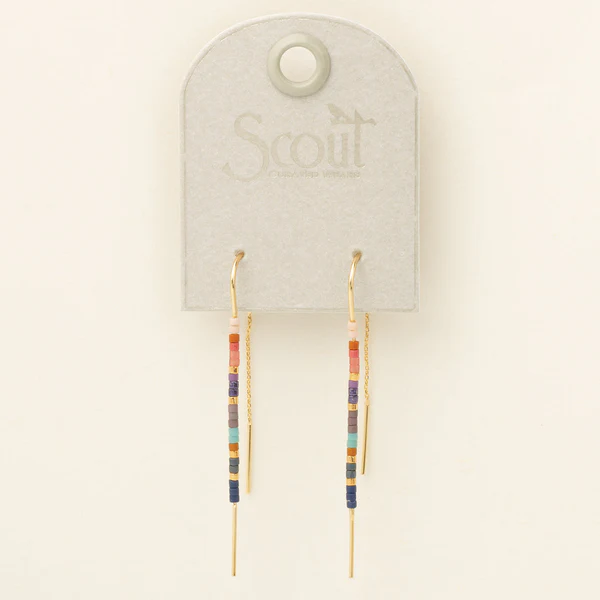 Chromacolor Miyuki Thread Earring - Dark Multi/Gold - Mellow Monkey