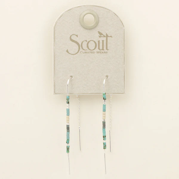 Chromacolor Miyuki Thread Earring - Turquoise Multi/Silver - Mellow Monkey