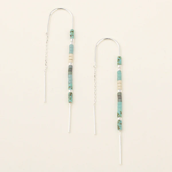 Chromacolor Miyuki Thread Earring - Turquoise Multi/Silver - Mellow Monkey