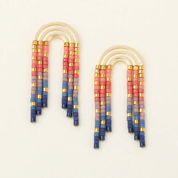 Chromacolor Miyuki Rainbow Fringe Earring - Multi/Gold - Mellow Monkey
