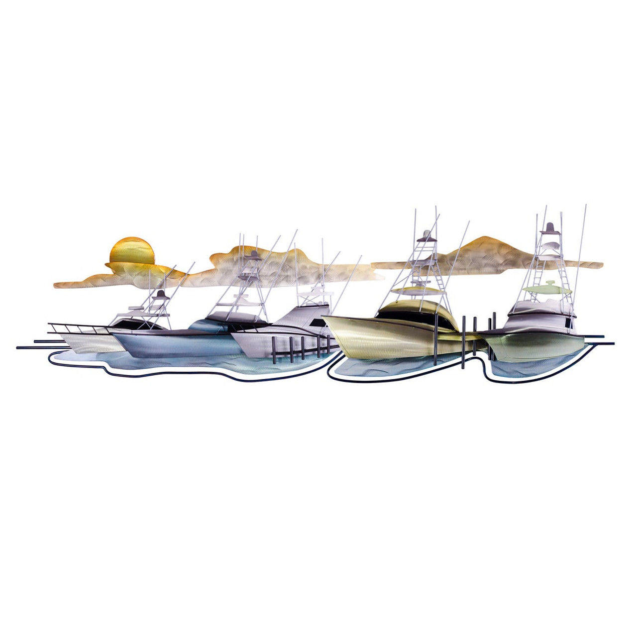 Coastal Marina Metal Wall Décor - Split Piece - Mellow Monkey