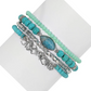 Turquoise Howlite with Crysocolla Marquis Stack Bracelets - Mellow Monkey