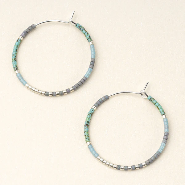 Chromacolor Miyuki  Hoops - Turquoise Multi/Silver - Mellow Monkey