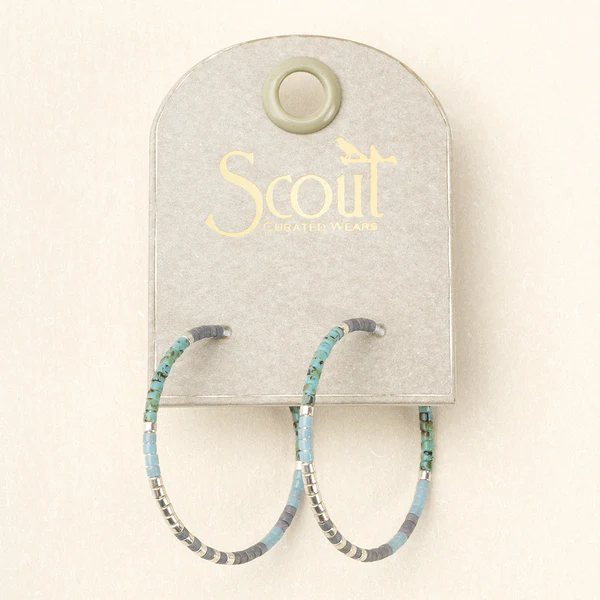 Chromacolor Miyuki  Hoops - Turquoise Multi/Silver - Mellow Monkey