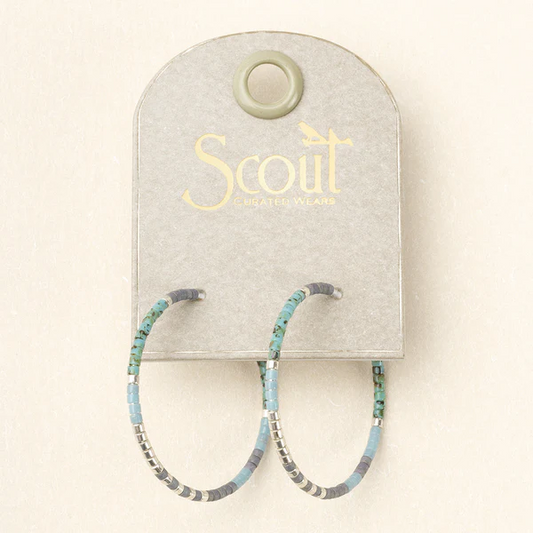 Chromacolor Miyuki  Hoops - Turquoise Multi/Silver