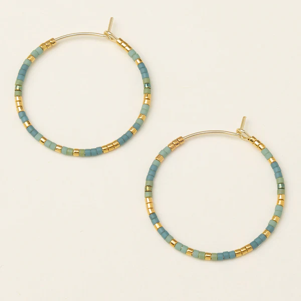 Chromacolor Miyuki  Hoops - Turquoise Mint/Gold - Mellow Monkey