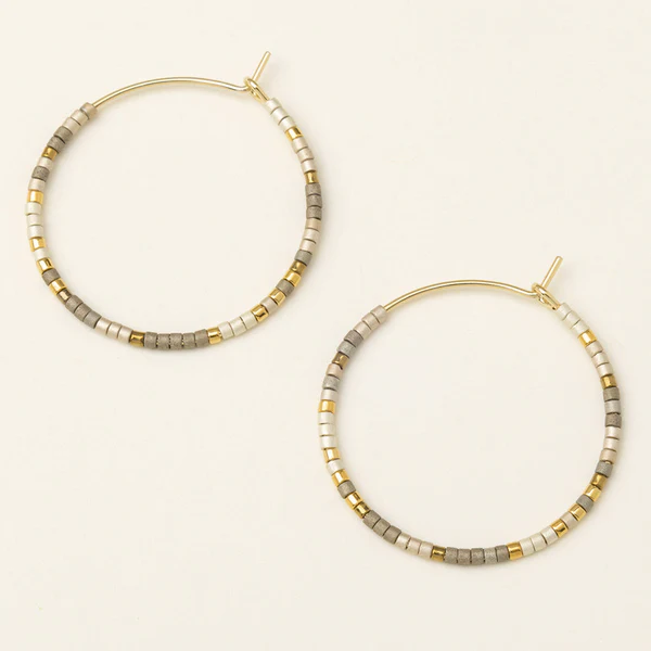 Chromacolor Miyuki  Hoops - Pewter Multi/Gold - Mellow Monkey