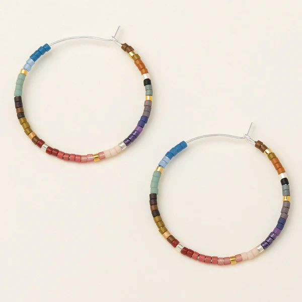 Chromacolor Miyuki  Hoops - Dark Multi/Silver - Mellow Monkey