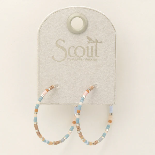 Chromacolor Miyuki  Hoops - Desert Blue Multi/Silver - Mellow Monkey