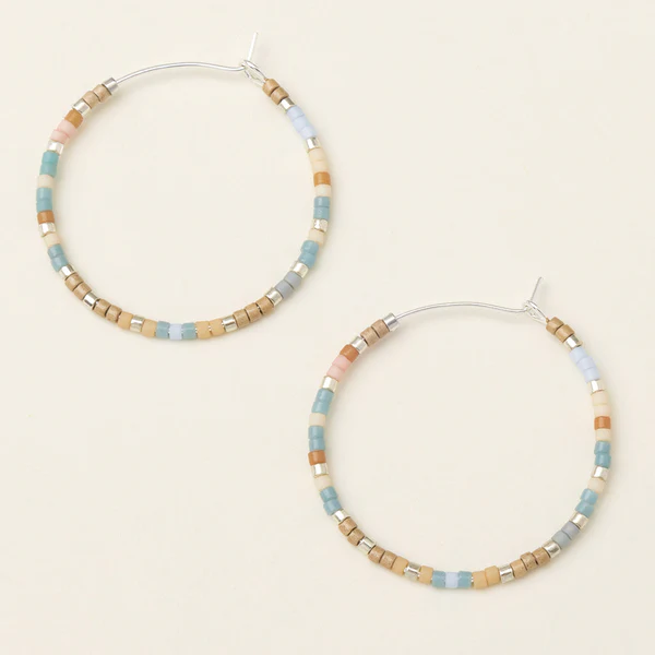 Chromacolor Miyuki  Hoops - Desert Blue Multi/Silver - Mellow Monkey