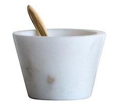 Marble Pinch Pot with Brass Spoon - Mellow Monkey