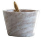 Marble Pinch Pot with Brass Spoon - Mellow Monkey