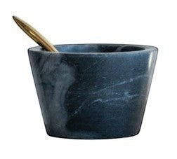 Marble Pinch Pot with Brass Spoon - Mellow Monkey
