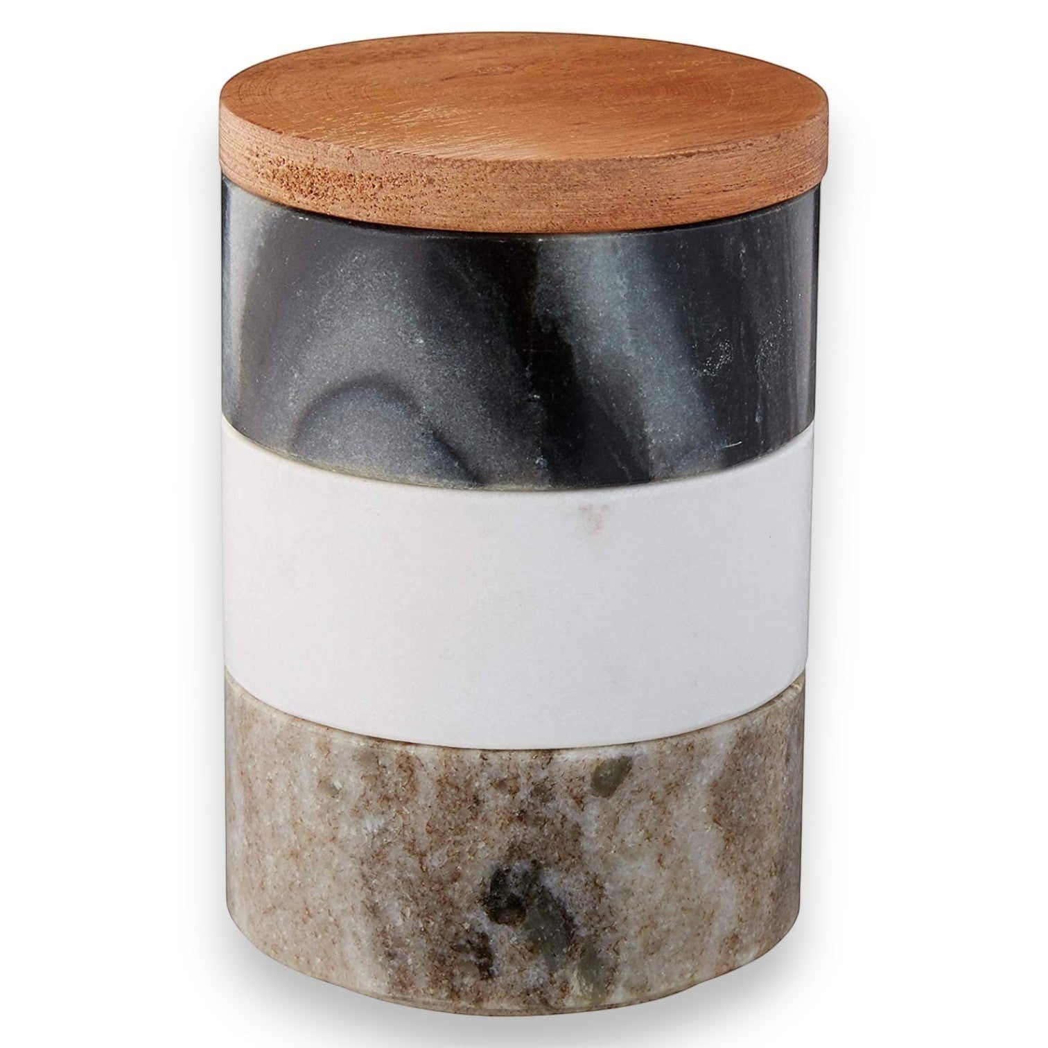 Marble Stacking Pinch Pots With Acacia Wood Lid - Set of 3 - Mellow Monkey