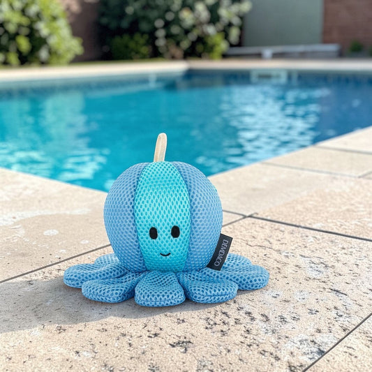 Blue Octopus Bathtime Plush - 6-in - Mellow Monkey