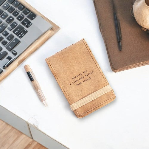 Reasons Why I Like Cats Better Than People - Mini Leather Journal - Mellow Monkey