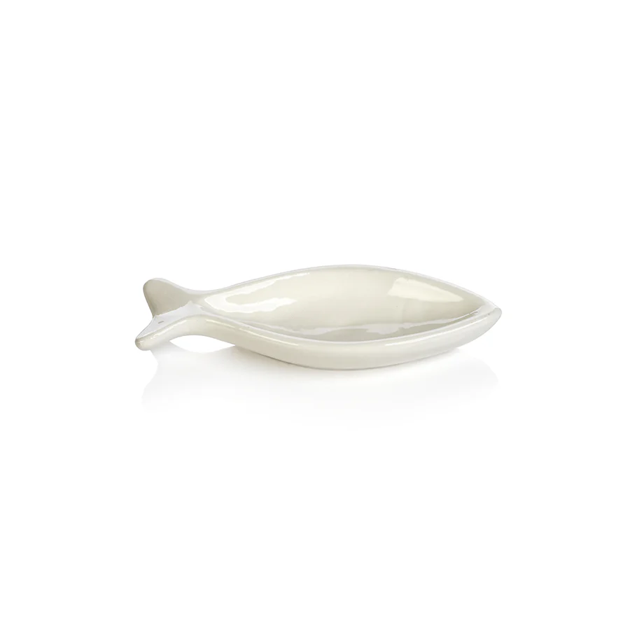 Coral Beach Ceramic Fish Bowl - Small - 5.75-in - Mellow Monkey