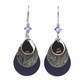 Silver Forest Earrings - Layered Tears with Purple - NE-0367D - Mellow Monkey