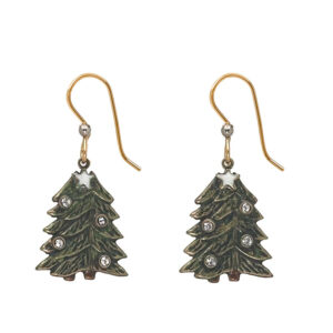 Silver Forest Tree with Crystals and Star Earrings - Mellow Monkey