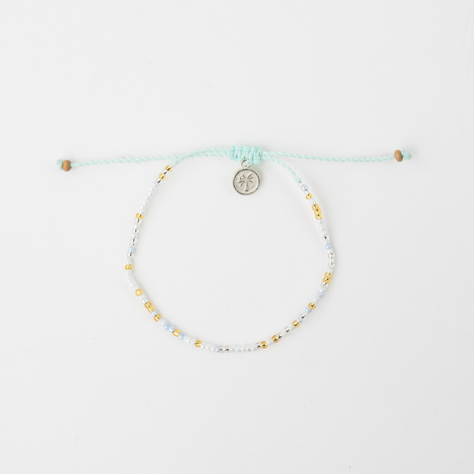 Nusa Dainty Beaded Bracelet - White and Gold - Mellow Monkey
