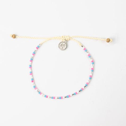 Nusa Dainty Beaded Bracelet - Pink and Purple - Mellow Monkey