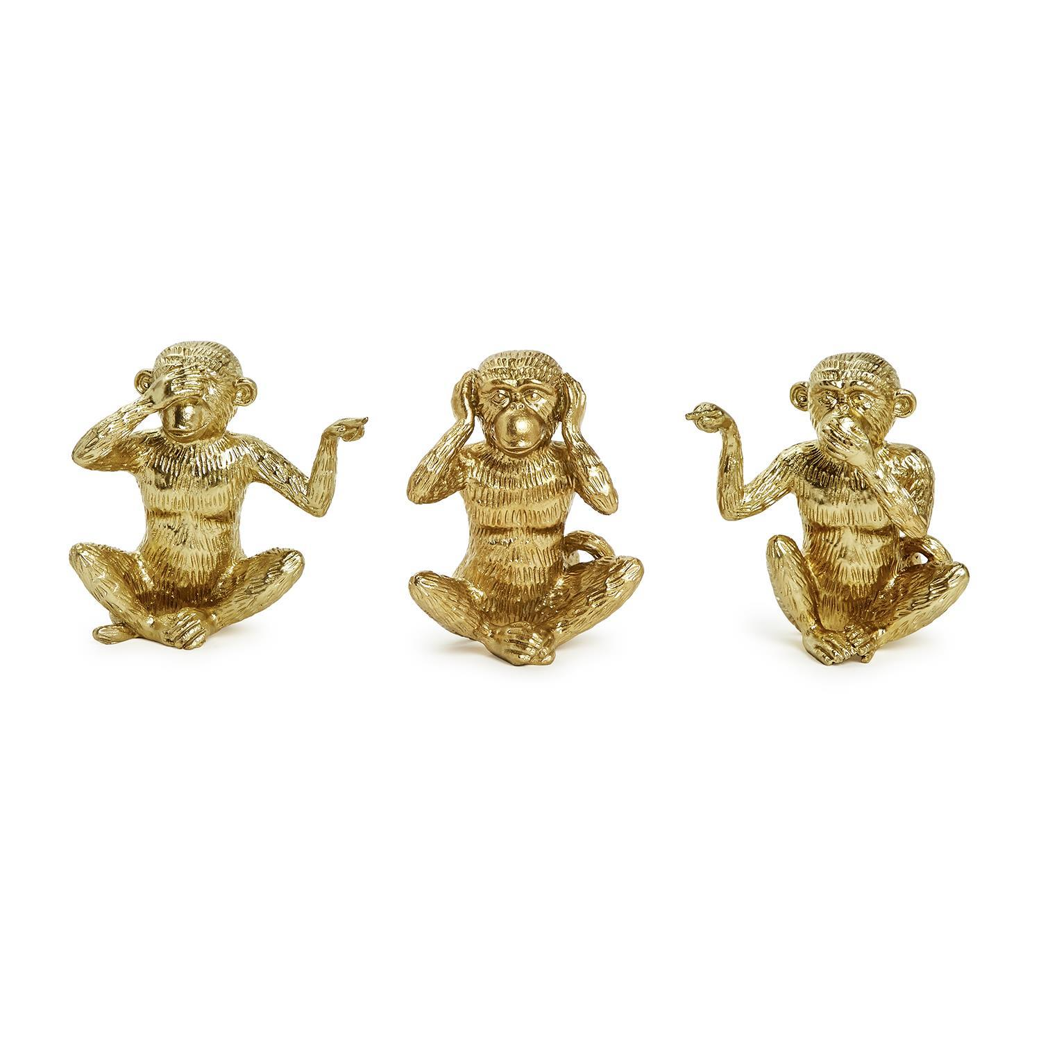 Golden Monkey - Hear No Evil, See No Evil, Speak No Evil - 5-3/4-in - Mellow Monkey