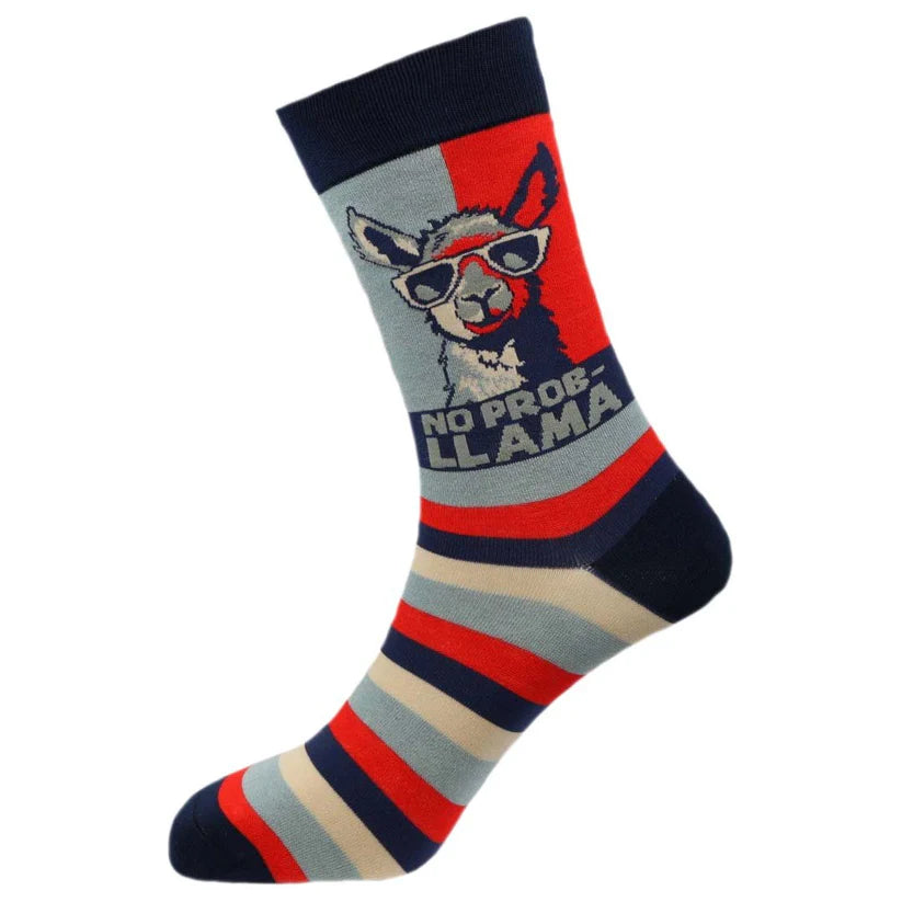 No Prob-Llama - Natural Bamboo Knit Socks - Mellow Monkey