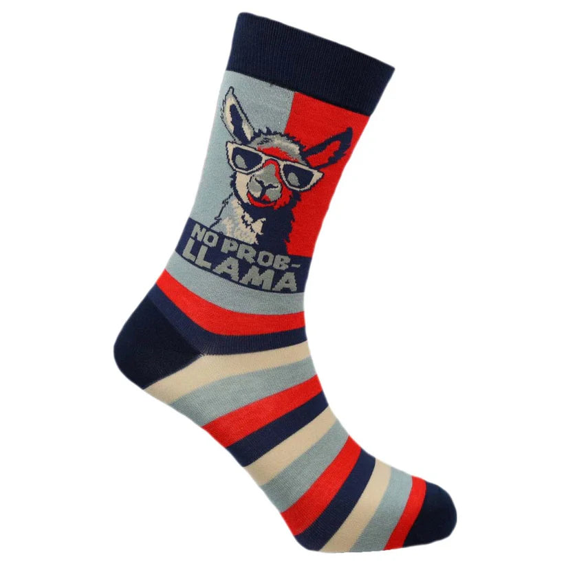 No Prob-Llama - Natural Bamboo Knit Socks - Mellow Monkey