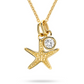 14kt Gold Lab Diamond Starfish Necklace - Deep Blue by Ocean Jewelry - Mellow Monkey