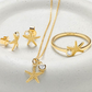 14kt Gold Lab Diamond Starfish Earrings - Deep Blue by Ocean Jewelry - Mellow Monkey