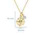 14kt Gold Lab Diamond Ships Wheel Necklace - Deep Blue by Ocean Jewelry - Mellow Monkey