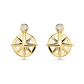 14kt Gold Lab Diamond Ships Wheel Earrings - Deep Blue by Ocean Jewelry - Mellow Monkey