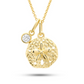 14kt Gold Lab Diamond Sand Dollar Necklace - Deep Blue by Ocean Jewelry - Mellow Monkey